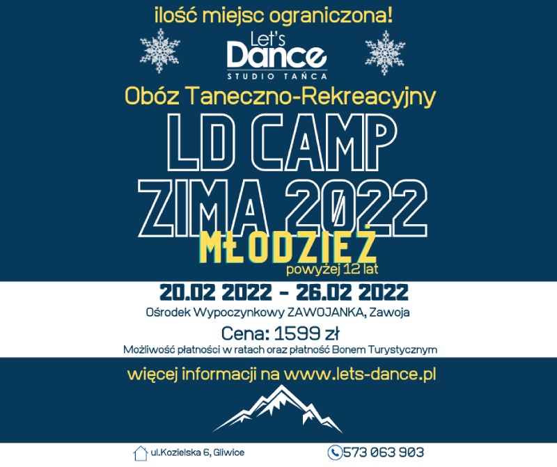 Plakat z informacją o obozie